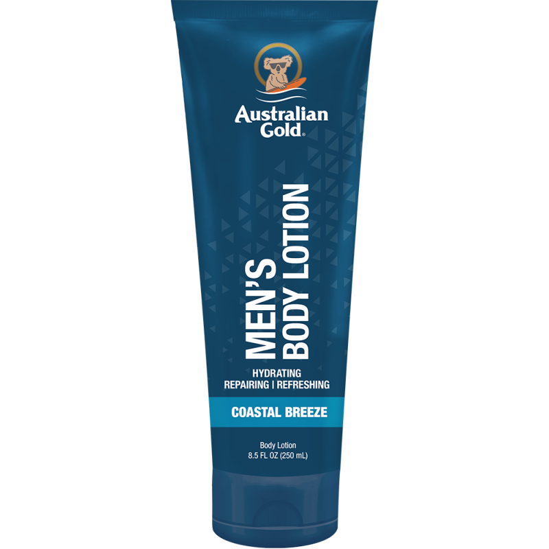 Men’s Body Lotion Coastal Breeze 250ml – Moisturizing Men's Body Lotion with Detoxifying Charcoal and Vitamin C - Australian Gold