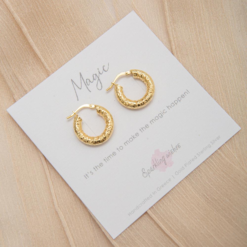 Hammered Hoops – Hammered Hoop Earrings by Sparkling Wishes
