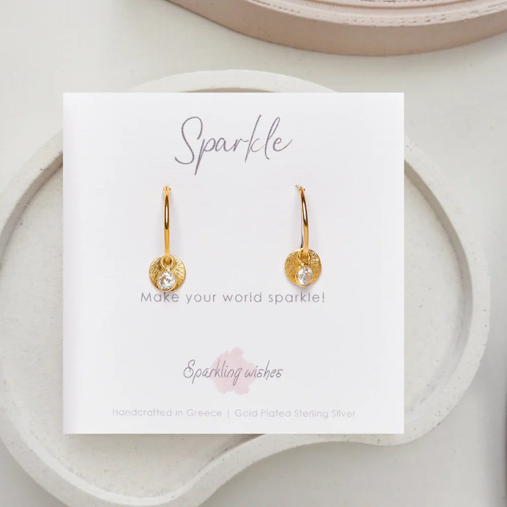 Orecchini Sparkle con zircone verde chiaro