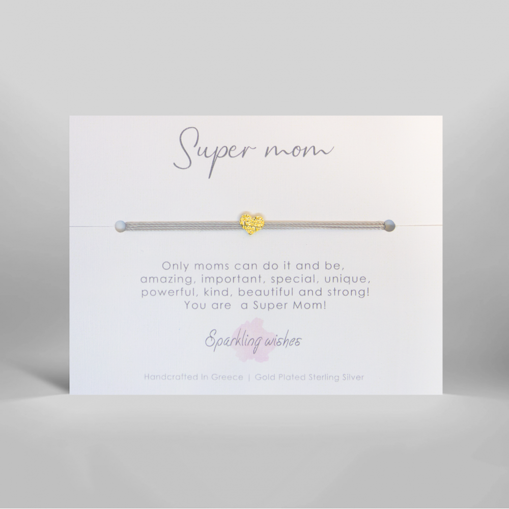 bracciale in argento supermom regalo per la mamma