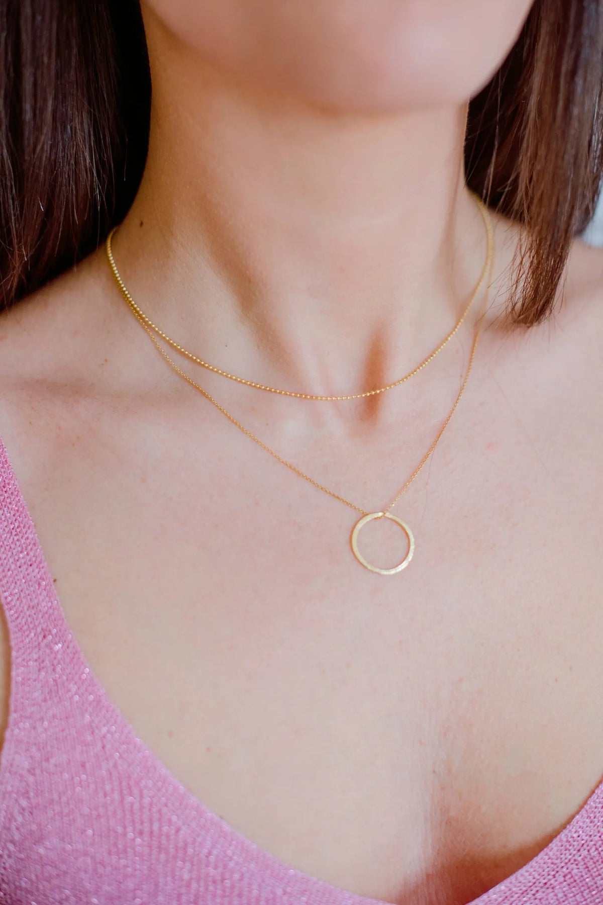 collana argento simbolo karma forma di cercgio