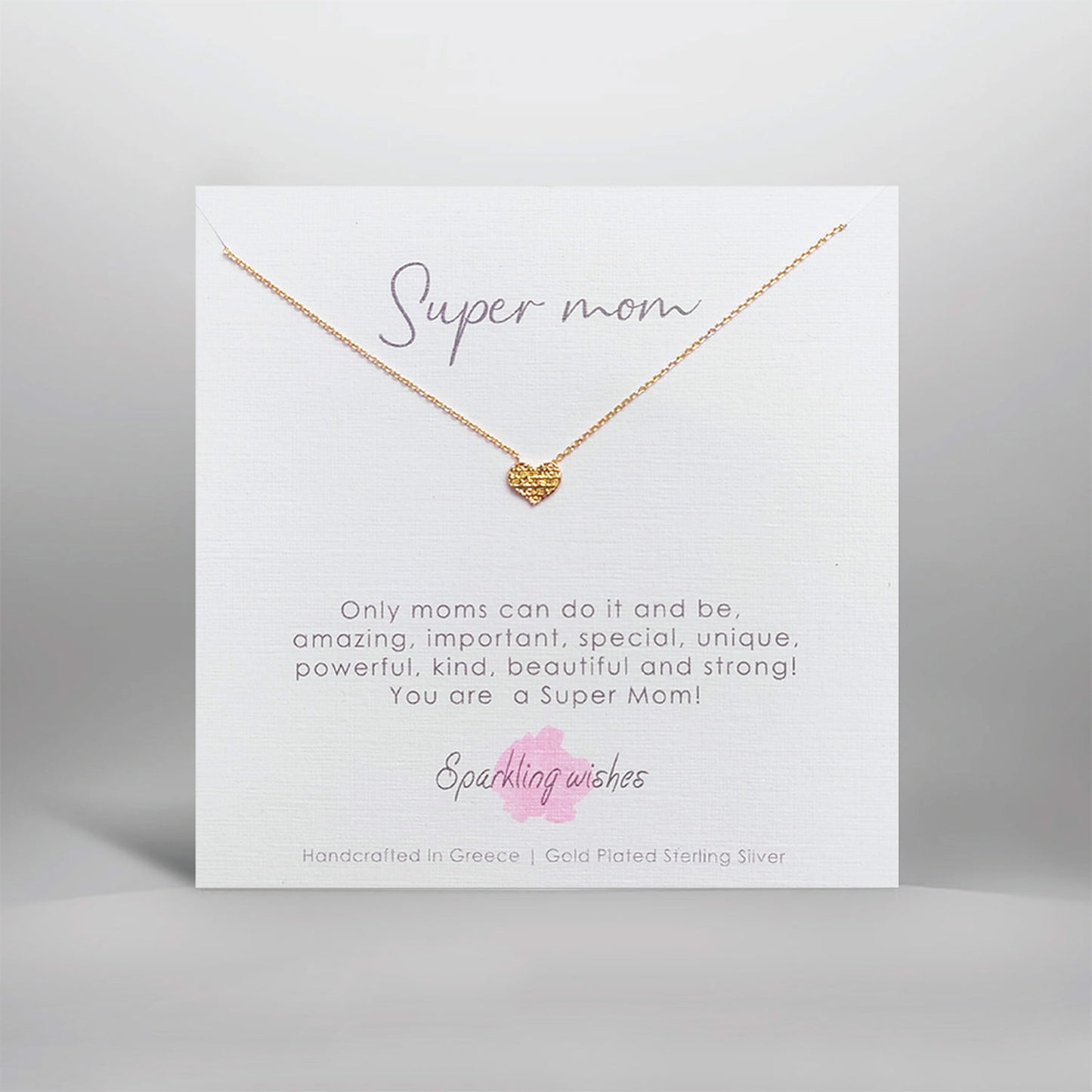 Halskette „Super Mom“ – Geschenkidee zum Muttertag