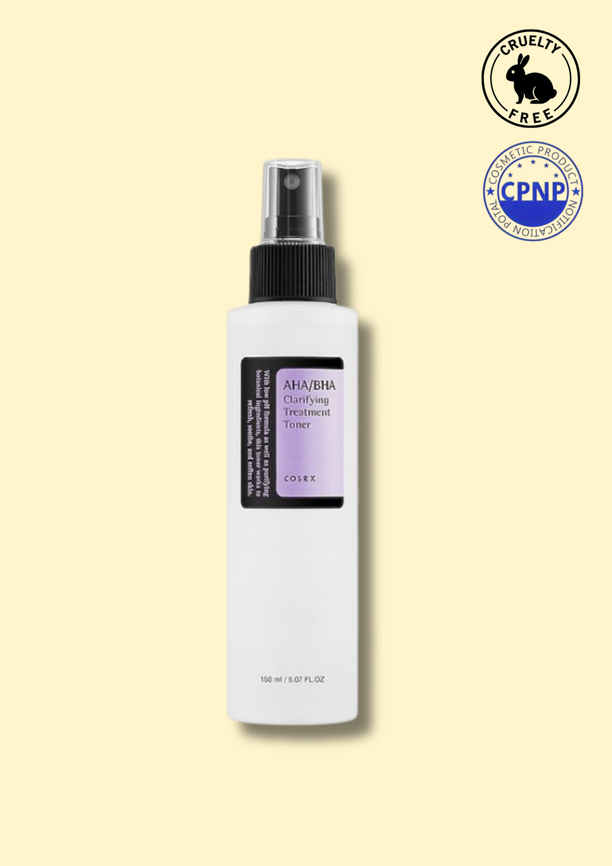 COSRX AHA/BHA Clarifying Treatment Toner 150 ml – Tonico Viso Esfoliante per Pori Dilatati e Pelle Impura