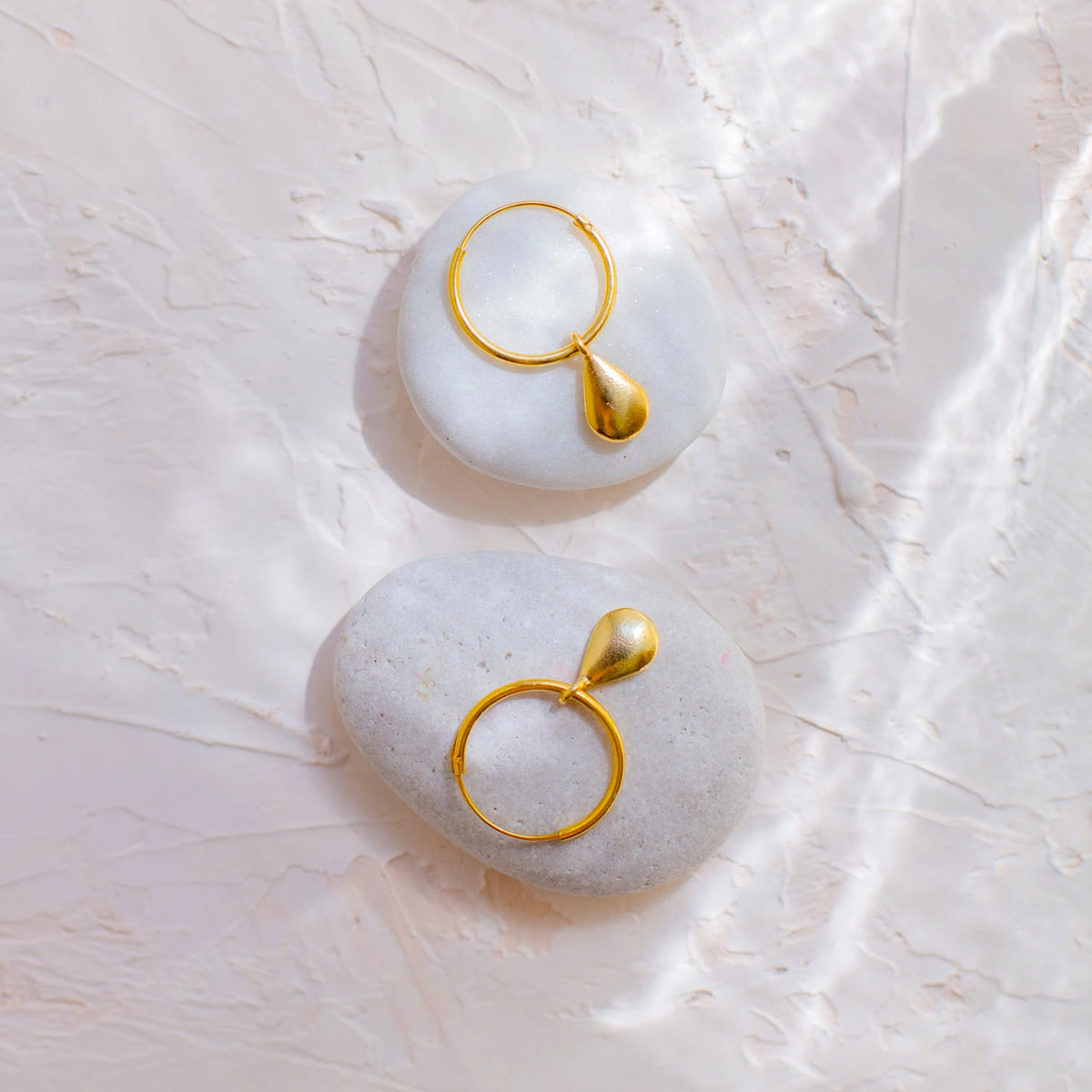 Drop Hoops – Minimal Drop Earrings by Sparkling Wishes