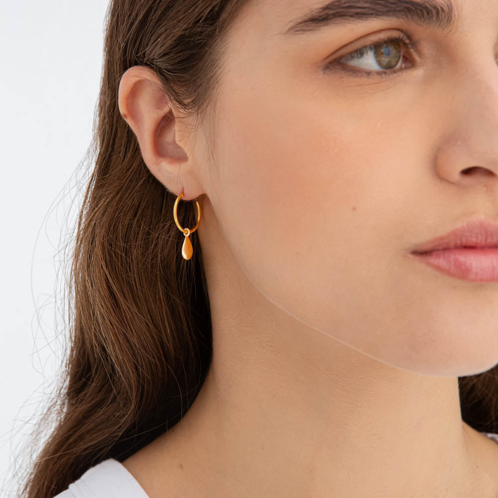 Drop Hoops – Minimal Drop Earrings by Sparkling Wishes