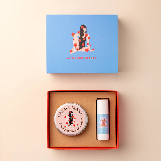 Cofanetto crema mani + Lip balm "Dolce coccola"