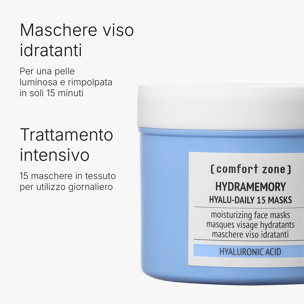 Hydramemory Hyalu-Daily 15 Masks – Maschere Viso Idratanti all'Acido Ialuronico | Comfort Zone