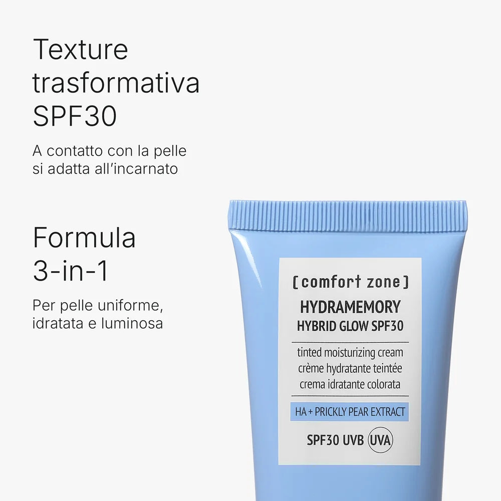 Hydramemory Hybrid Glow SPF30 – Crema Viso Idratante Colorata | Comfort Zone