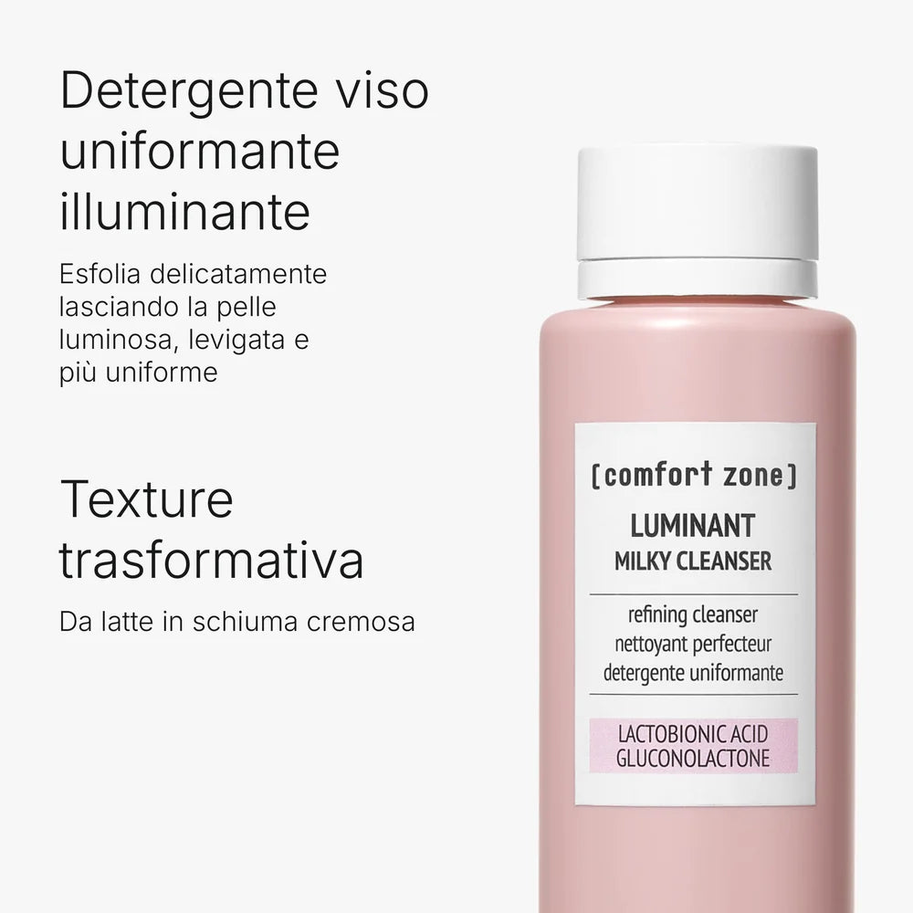 Comfort Zone Luminant Milky Cleanser 200 ml detergente viso uniformante ed esfoliante