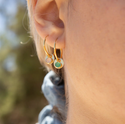 Orecchini Sparkle con zircone verde chiaro