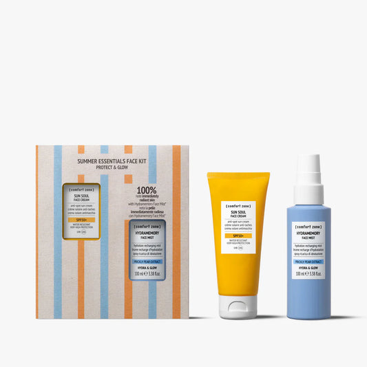 Sun Soul Summer Essentials Face Protect & Glow Kit – Kit Viso con Hydramemory Face Mist e Sun Soul Face Cream SPF 50+ - Comfort Zone