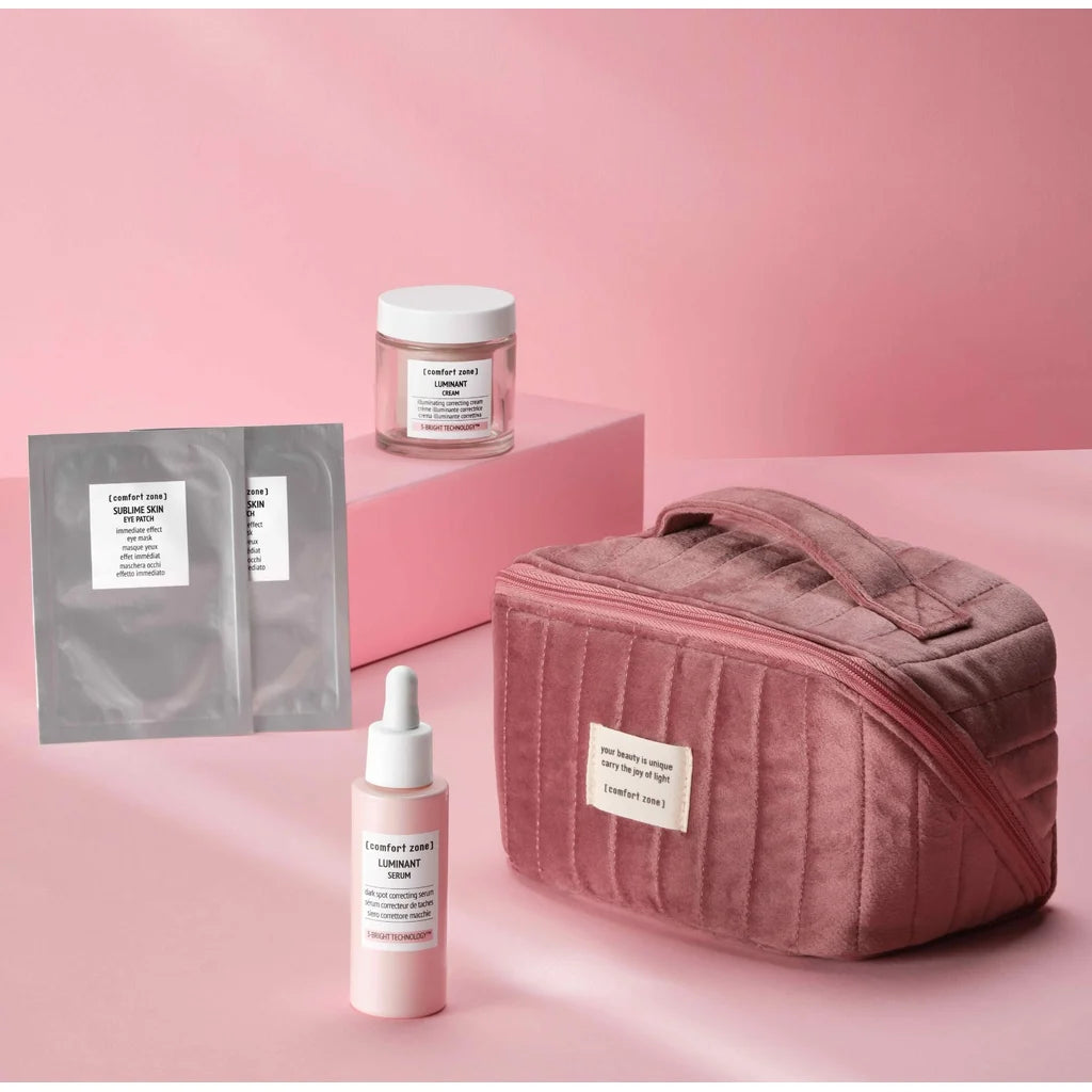 The Radiant Skin Ritual Comfort Zone con siero Luminant, crema illuminante e patch per il contorno occhi