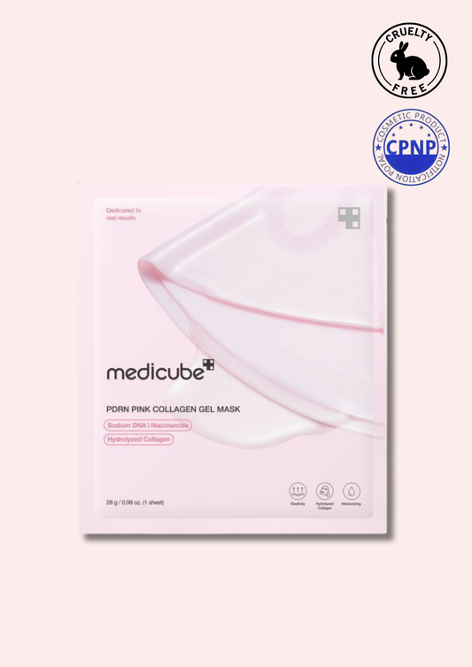 MEDICUBE - Maschera in gel al collagene rosa PDRN - Maschera gel al collagene