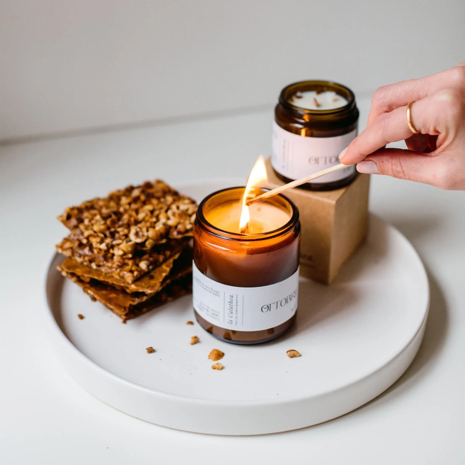 Candela profumata al caramello salato la Calathea