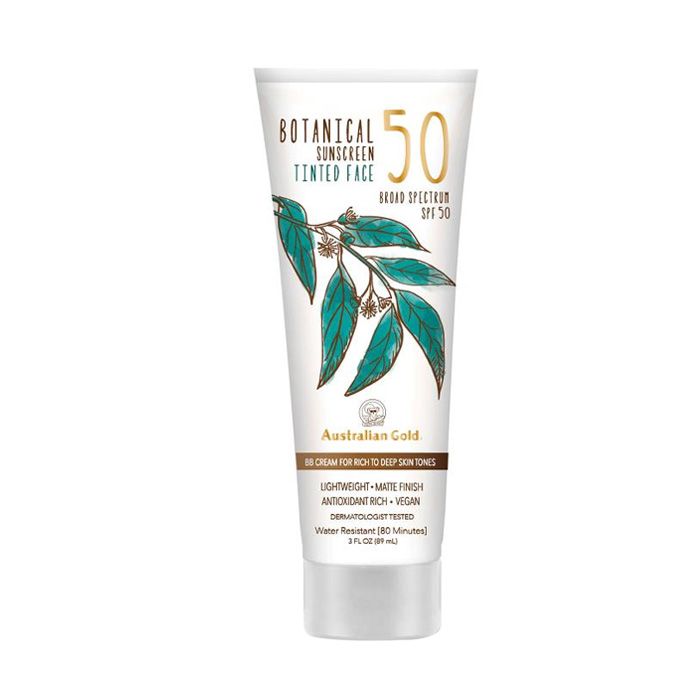 Botanical Sunscreen Spf 50 Tinted Face for Rich To Deep Skin Tones 88 ml Australian Gold