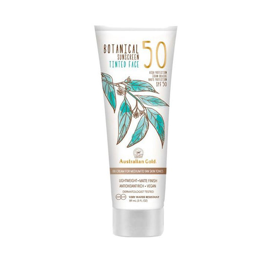 Botanical Sunscreen Spf 50 Tinted Face for Medium To Tan Skin Tones 88 ml Australian Gold